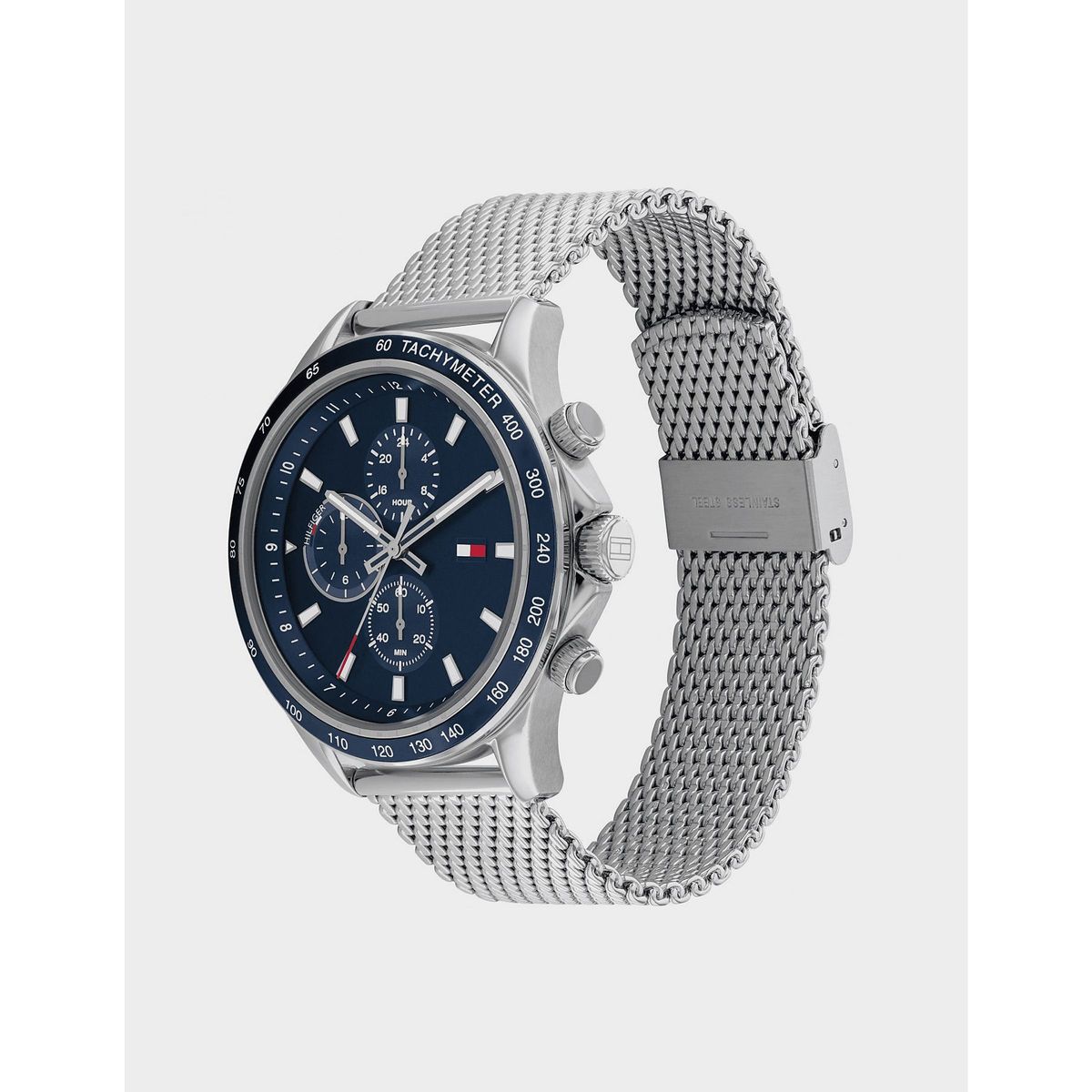 Klassischer Chronograph mit Mesh-Armband