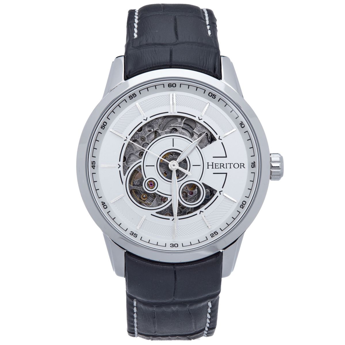 Semi-Skelett Automatik-Lederuhr