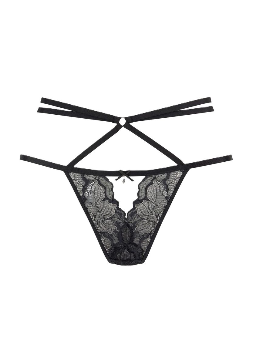 String-Tanga mit floraler Spitze