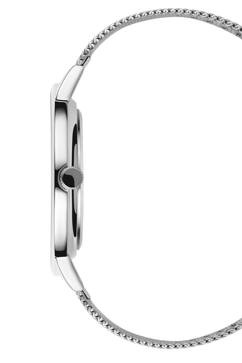 Minimalistische Analoguhr mit Milanaise-Armband