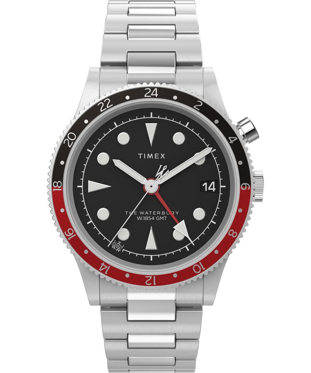 Traditionelle GMT-Uhr mit Stahlarmband