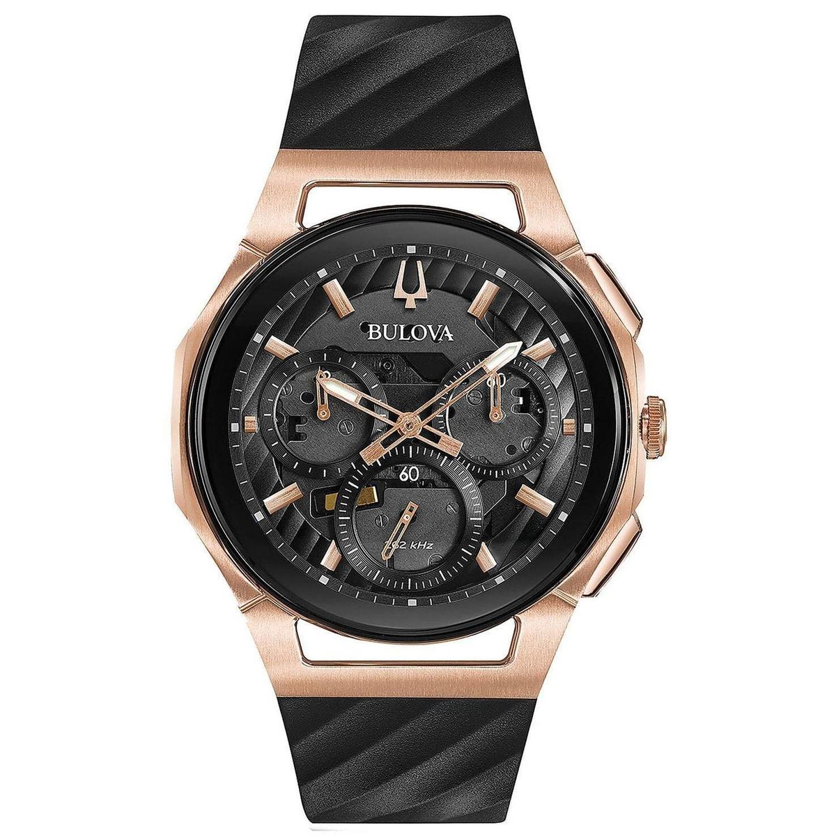 Curv Chronograph Uhr mit Kautschukband