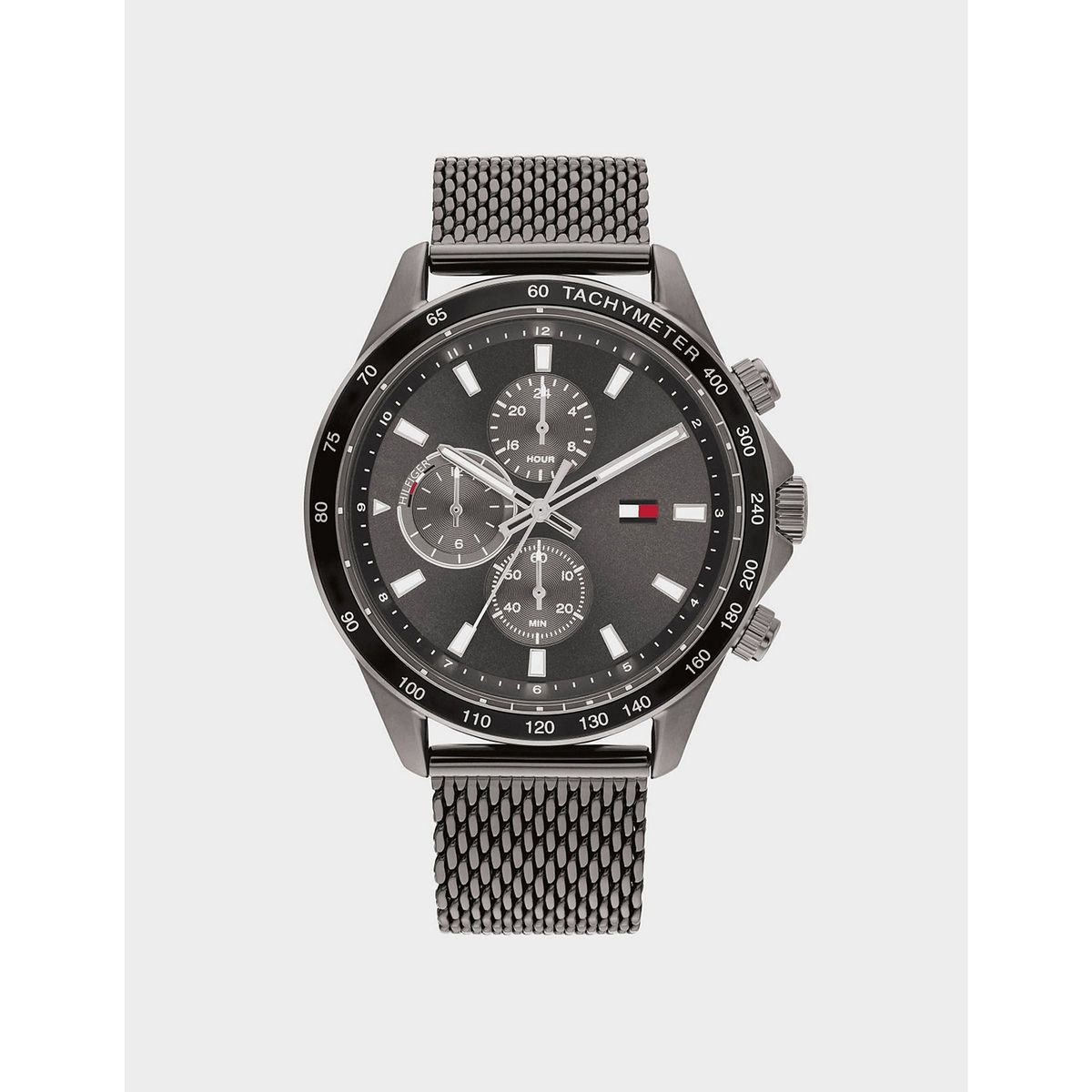 Moderner Chronograph mit Mesh-Armband