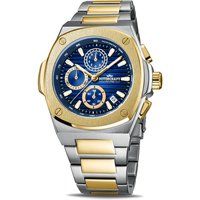 Zweifarbiger Chronograph mit blauem Zifferblatt