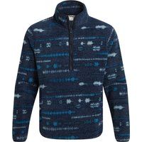 Fleecepullover mit Wellenmuster-Print