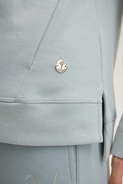 Joop! Hellblauer Baumwollmix-Hoodie mit Logo-Kordelzug