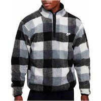 Karierter Sherpa-Fleece mit Halbreißverschluss