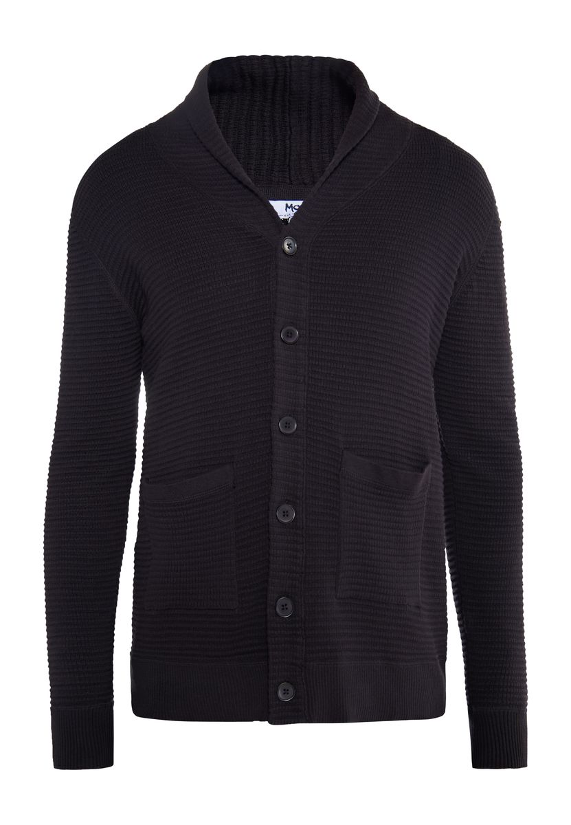 Strukturierte Strickjacke mit Schalkragen