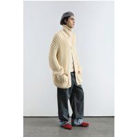 Oversized Cardigan aus schwerem Grobstrick