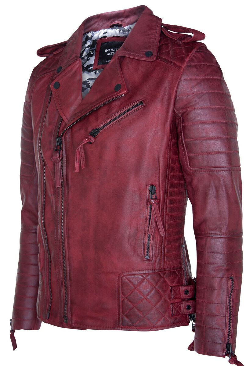 Gesteppte Brando-Bikerjacke aus Leder