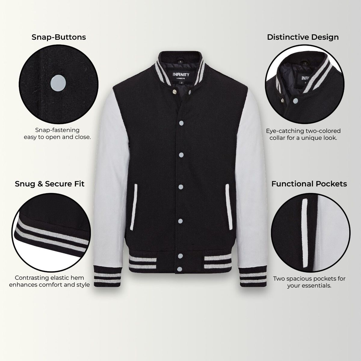 Letterman-Jacke aus Wolle und Leder