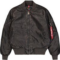 Bomberjacke in Vintage-Optik aus Kunstleder