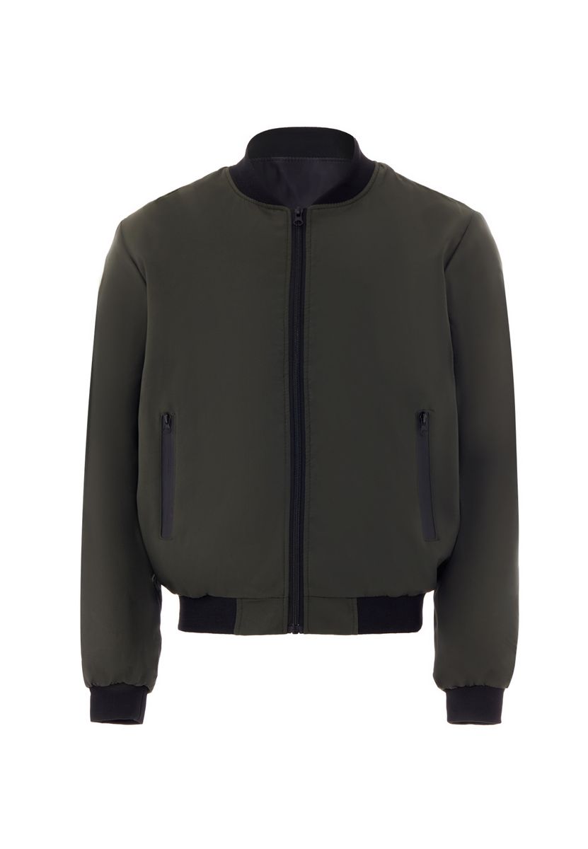 Minimalistische Bomberjacke mit Reißverschlusstaschen