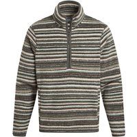 Gestreifter Teddyfleece-Pullover mit Halbreißverschluss