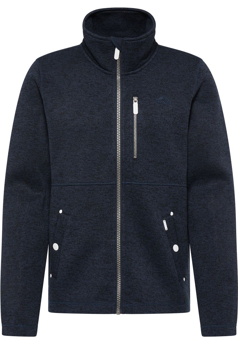 Funktionale Strickfleecejacke in Melange-Optik