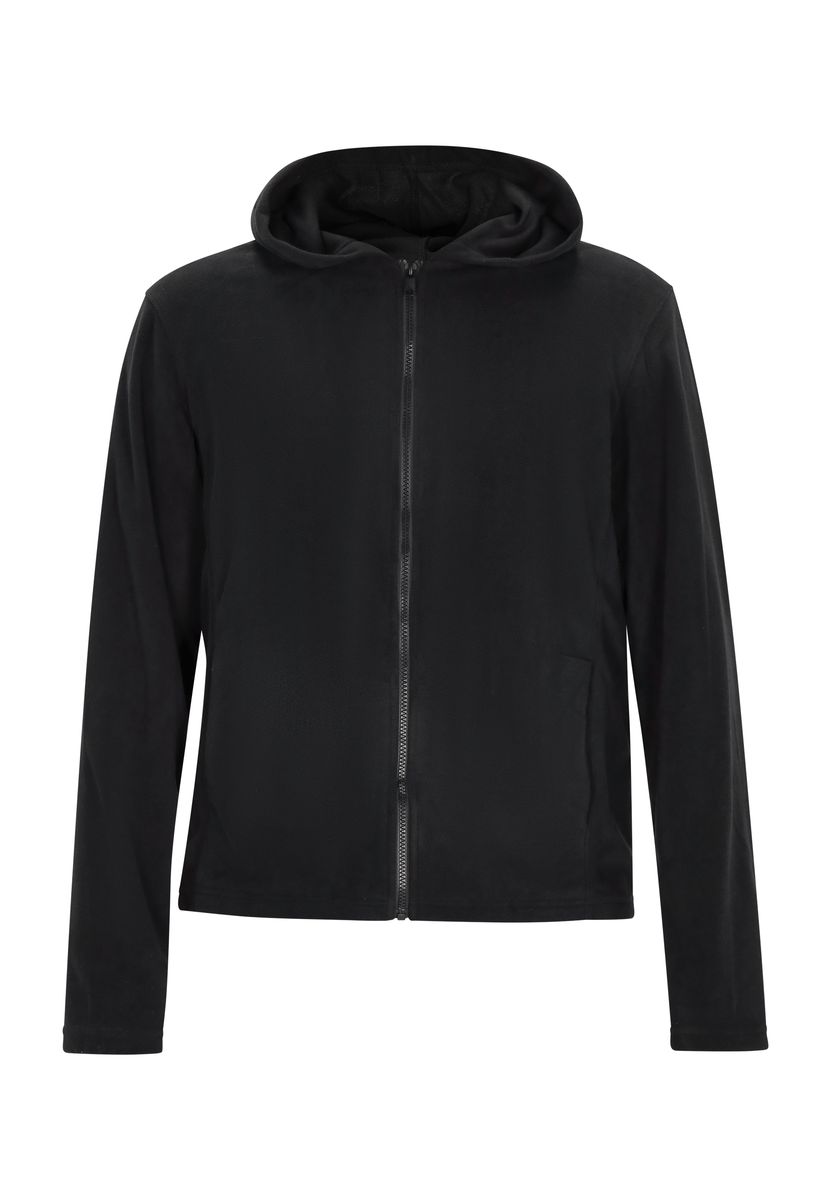 Klassische Fleecejacke mit Kapuze