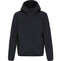 Melierte Fleece-Kapuzenjacke mit Reißverschluss