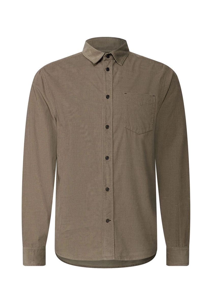 STREET ONE MEN Cordhemd, Regular Fit, Langarm, Kent-Kragen, Herren, braun, 3XL