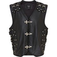 Biker-Lederweste mit Schnallendetails