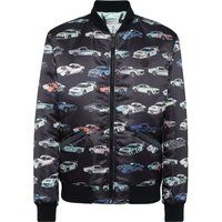 Hochglänzende Bomberjacke mit Rennwagen-Motiv