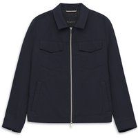 Strukturierte Hemdkragen-Jacke mit Reißverschluss
