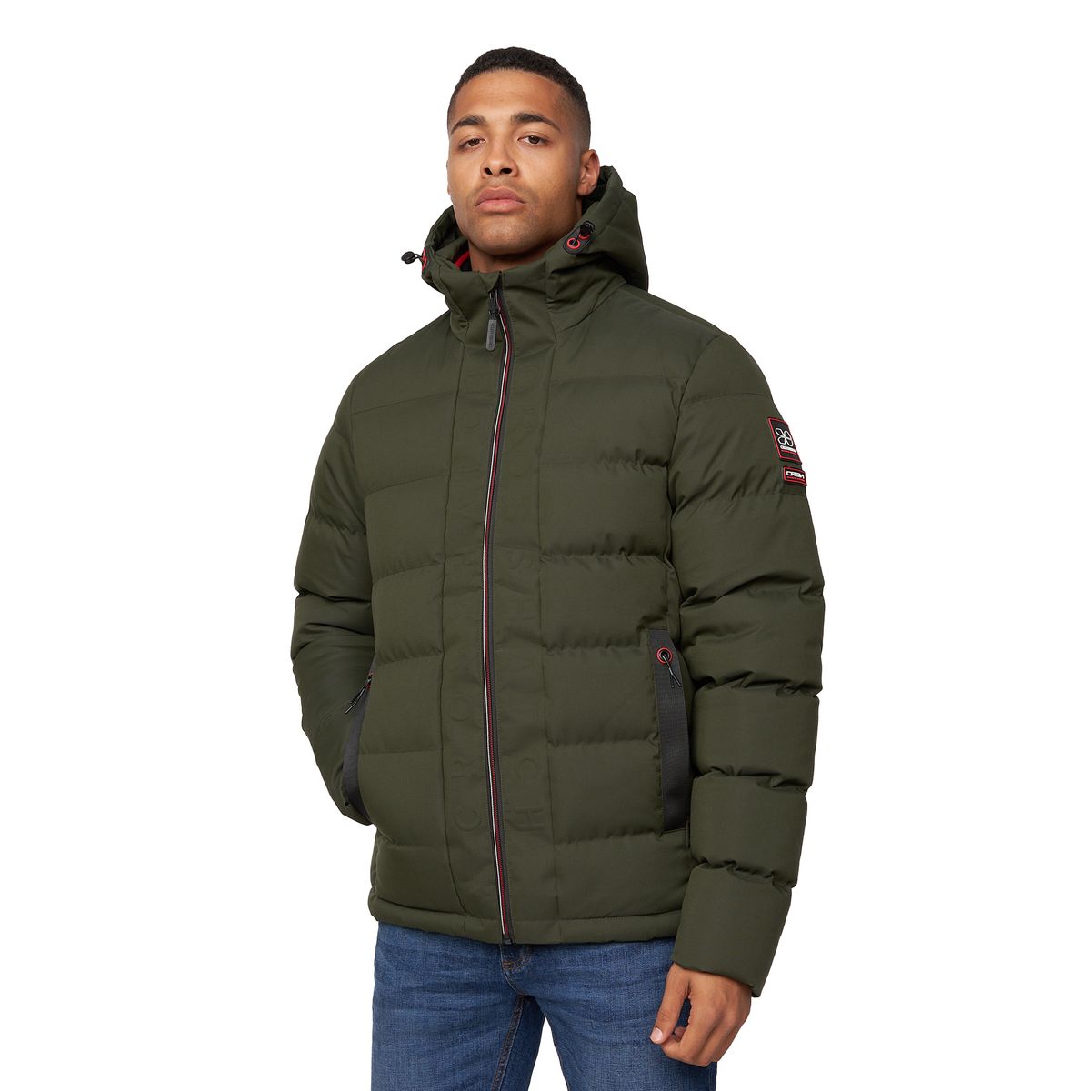Wattierte Kapuzen-Steppjacke