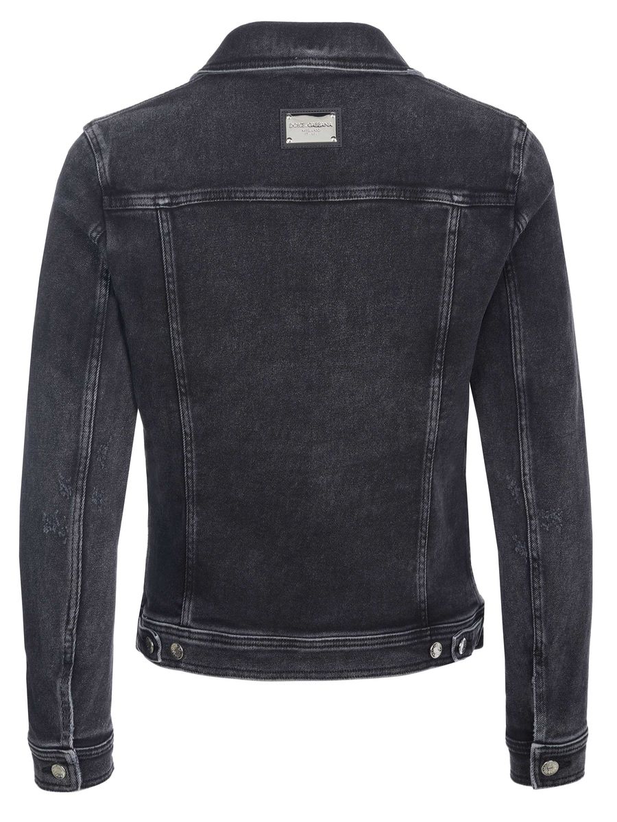 Jeansjacke mit Graffiti-Print