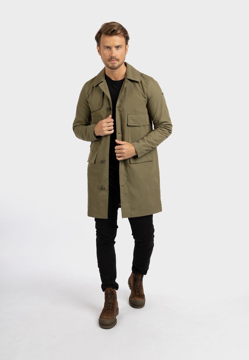 Lange Utility-Feldjacke aus Baumwolle