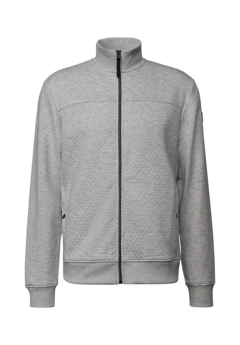 STREET ONE MEN Fleecejacke, Stehkragen, für Herren, grau, L