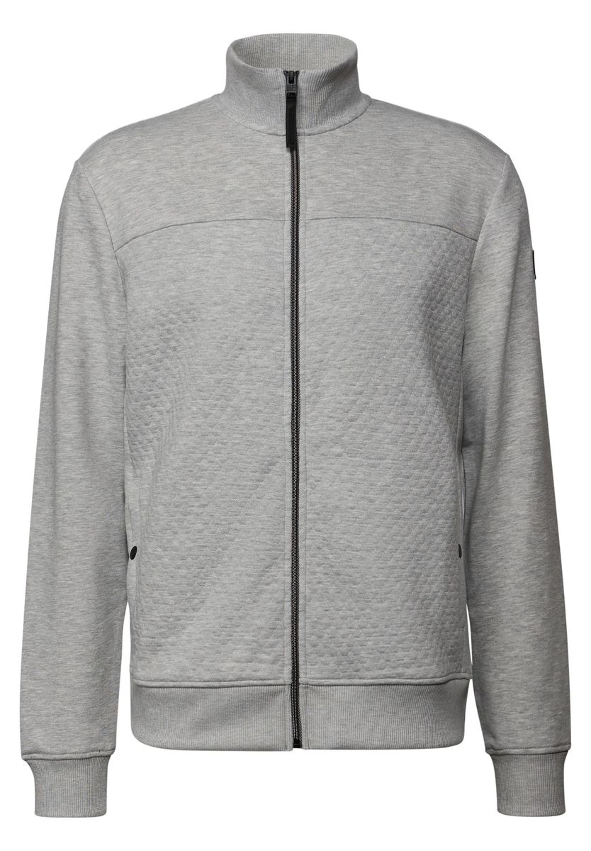 STREET ONE MEN Fleecejacke, Stehkragen, für Herren, grau, L