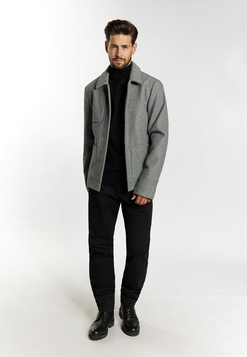 Minimalistische Übergangsjacke in Wolloptik
