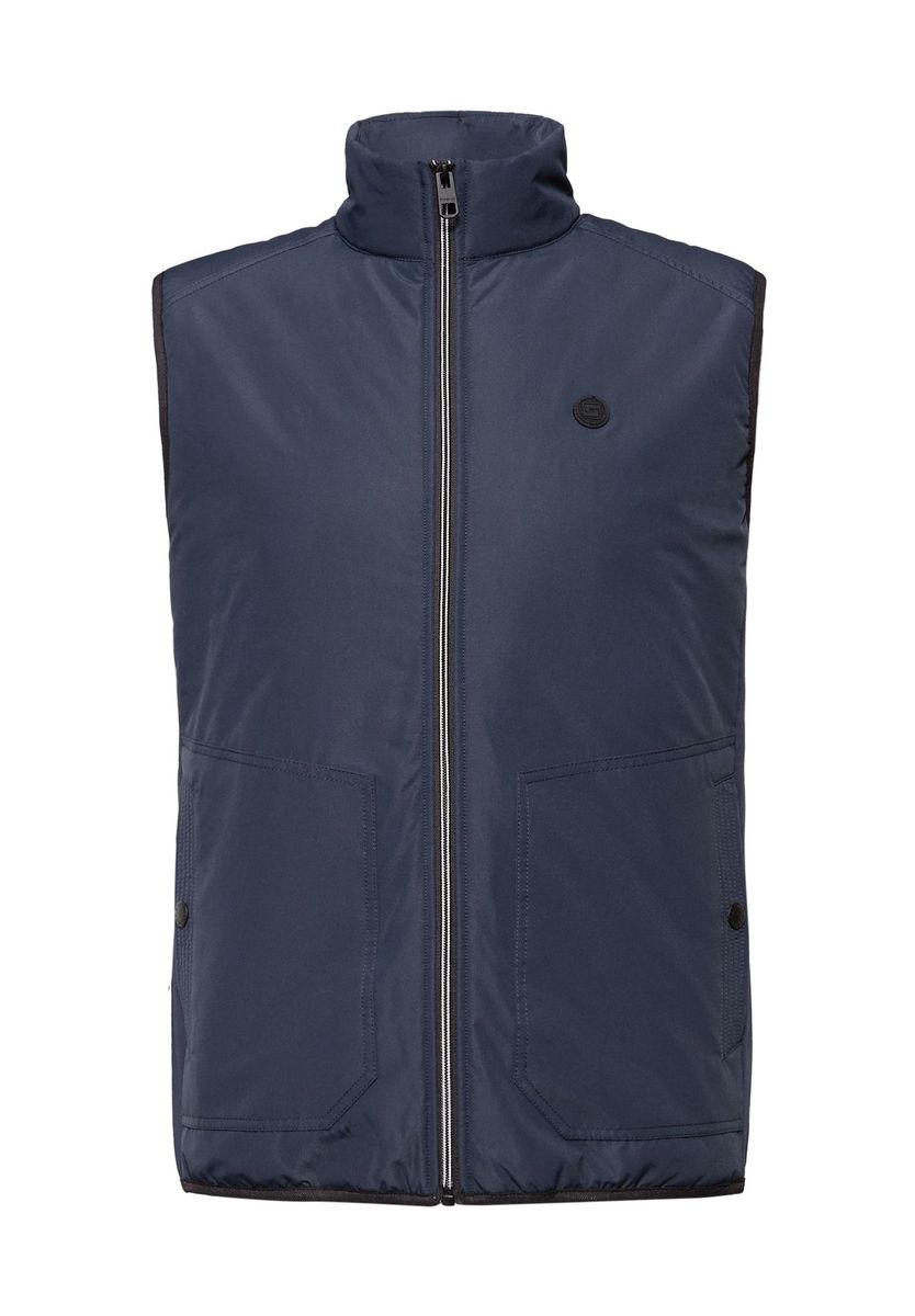 STREET ONE MEN Weste, Stehkragen, für Herren, blau, 3XL