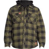 Gesteppte Flanell-Hemdjacke mit Kapuze