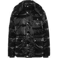 Hochglänzende Pufferjacke mit Kapuze