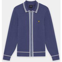 Gestrickter Polo-Cardigan mit Kontrastbesatz