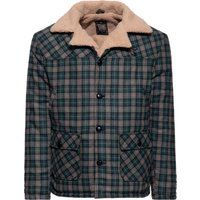 Karo-Winterjacke mit Sherpa-Kragen
