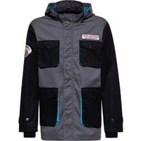 Zweifarbige Workwear Übergangsjacke mit Kapuze