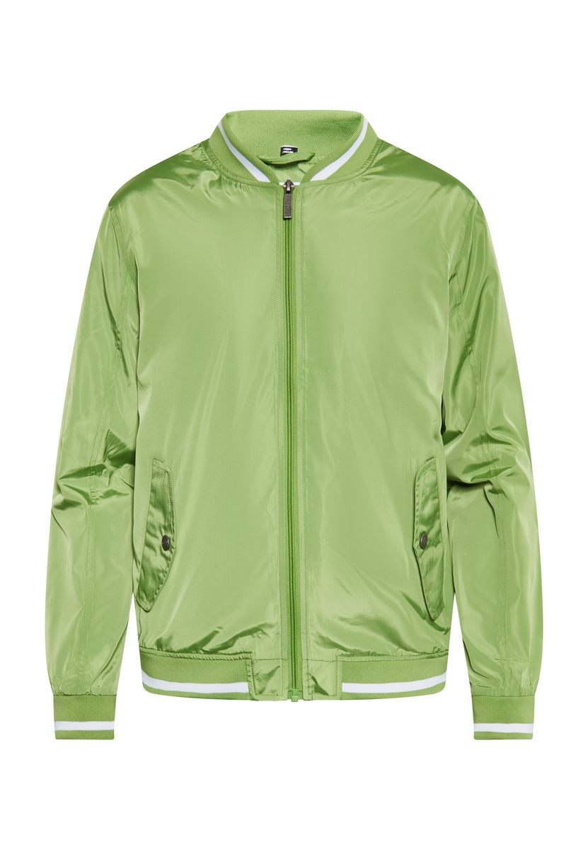 Satin-Bomberjacke mit Reißverschluss