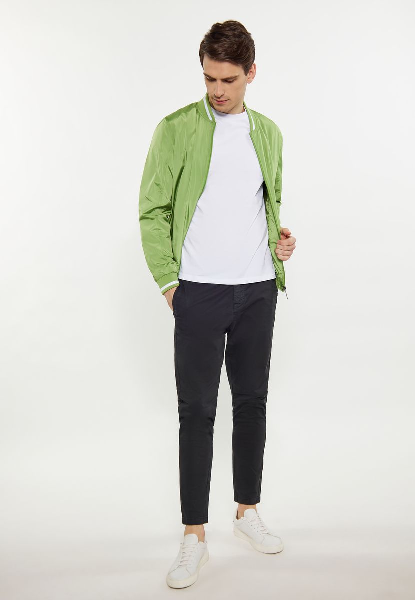 Satin-Bomberjacke mit Reißverschluss