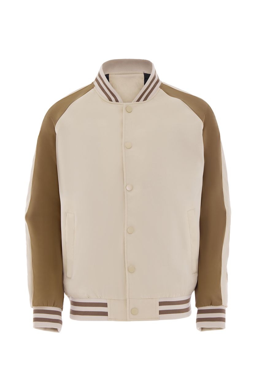 Klassische Varsity-Jacke mit Kontrasteinsätzen