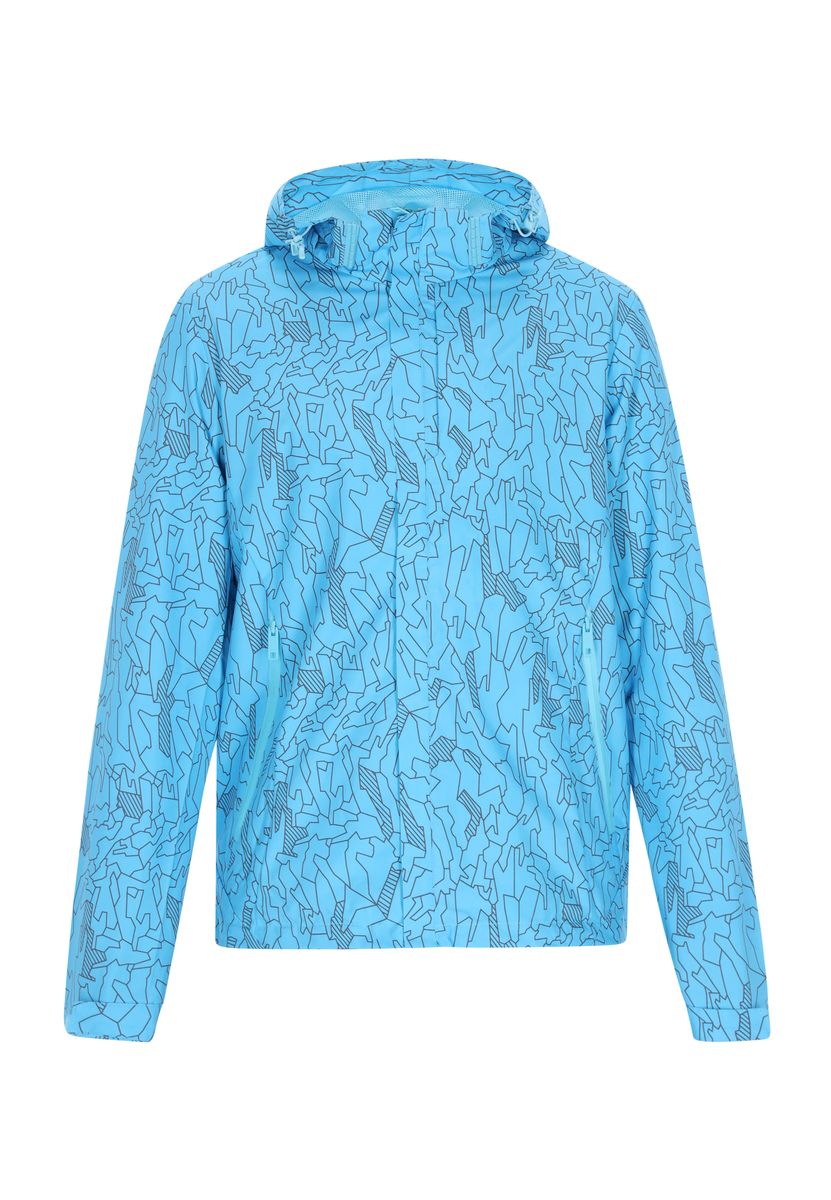 Windbreaker mit Kapuze und abstraktem Print