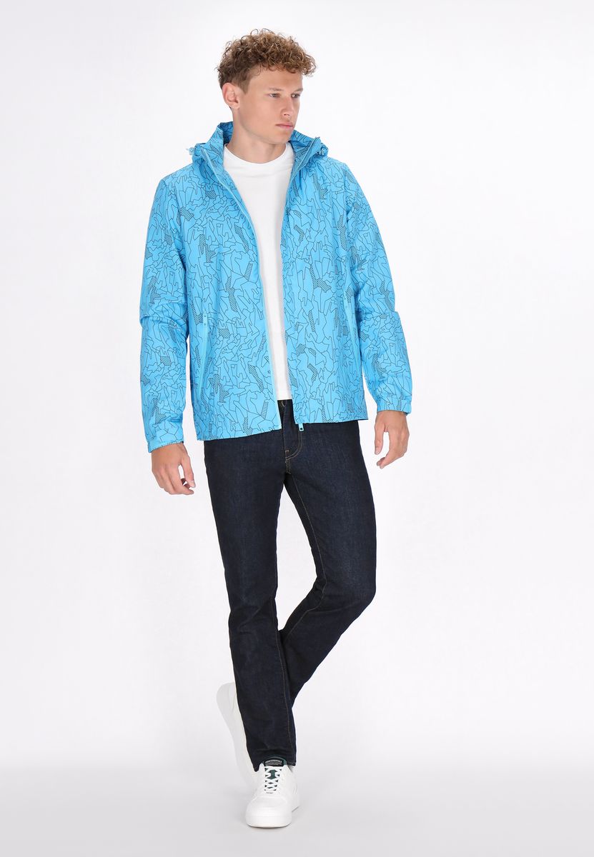 Windbreaker mit Kapuze und abstraktem Print