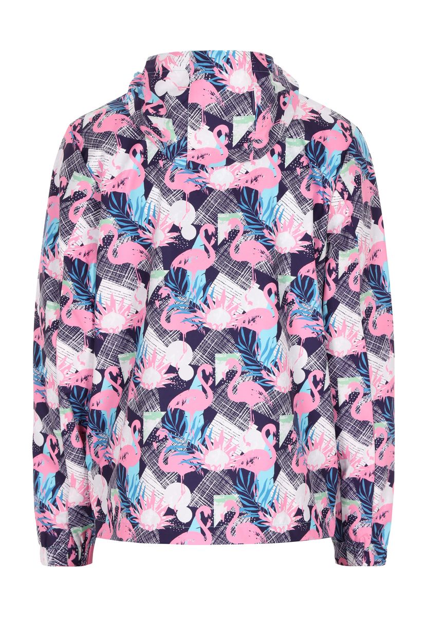 Kapuzenjacke mit Flamingo-Print