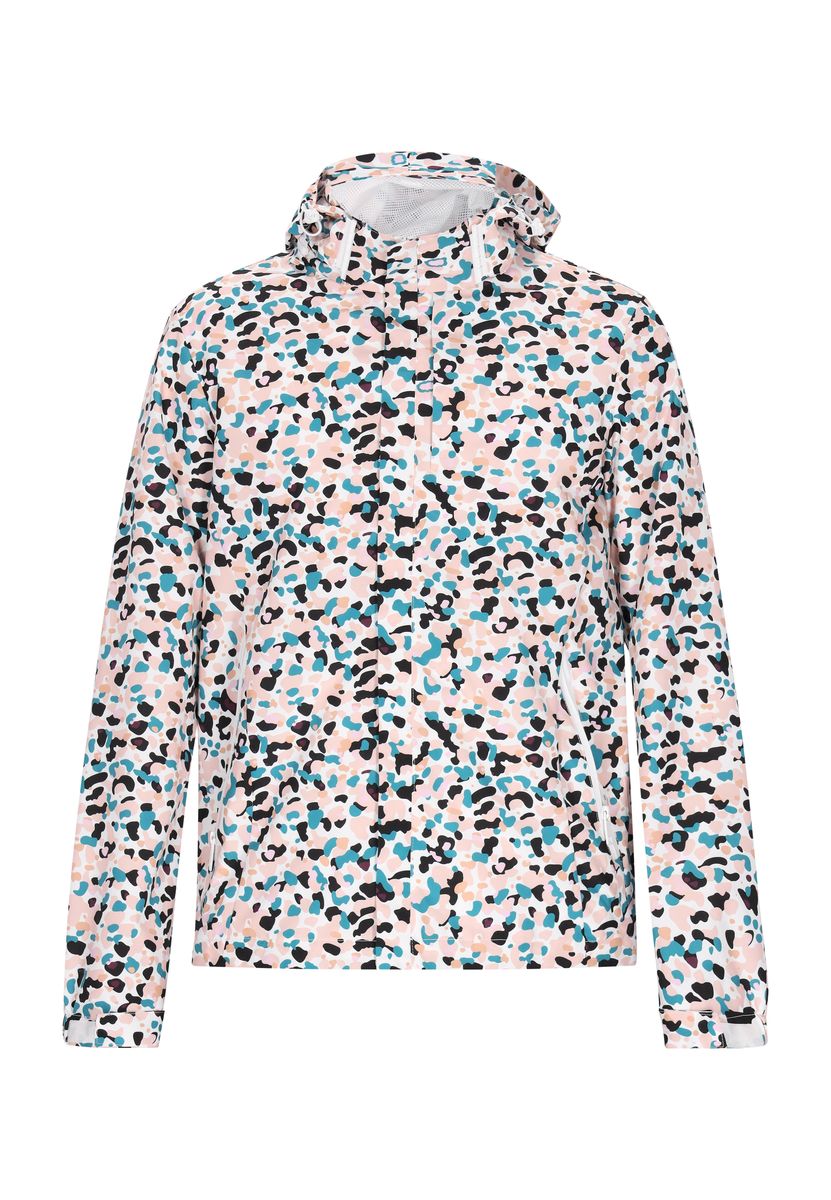 Kapuzenwindbreaker mit abstraktem Print