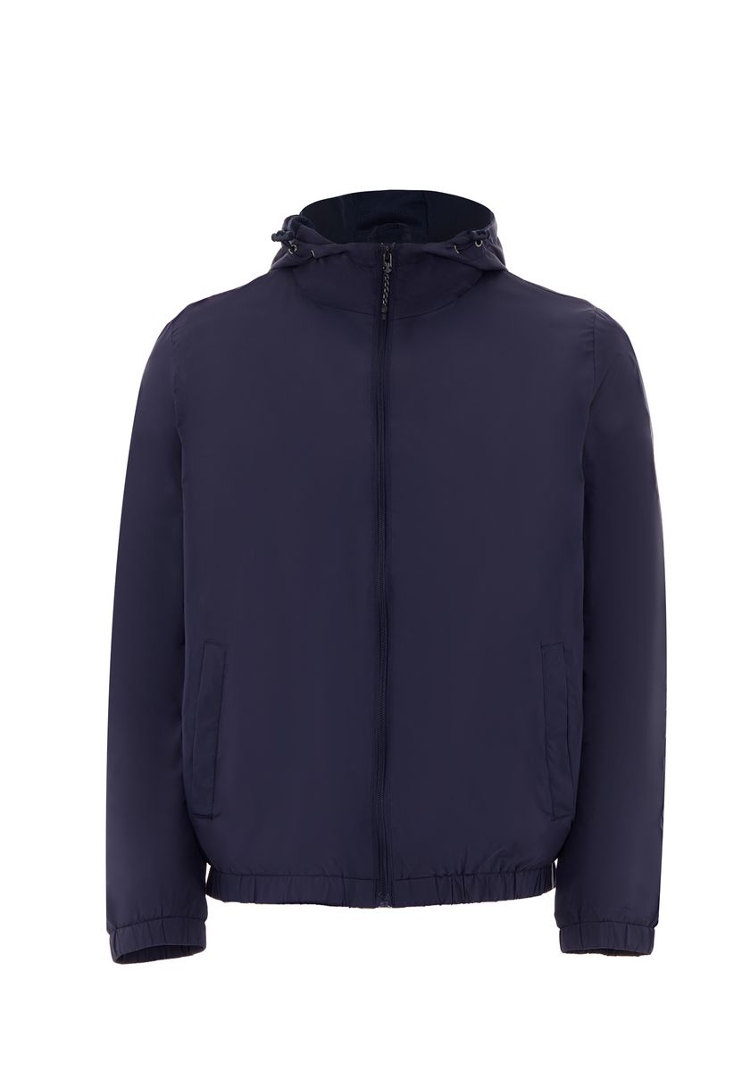 Schmal geschnittene Windjacke mit Kapuze