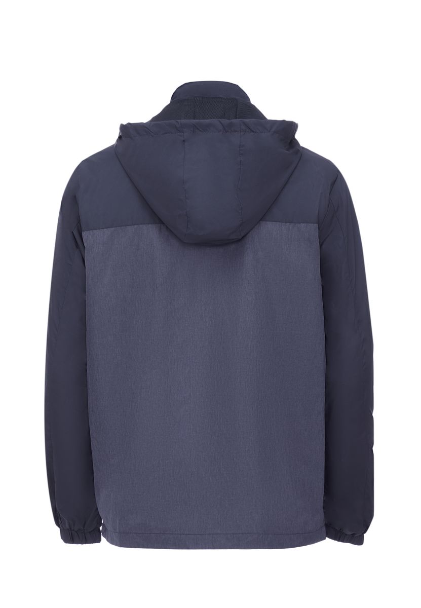 Zweifarbige Windjacke mit Kapuze