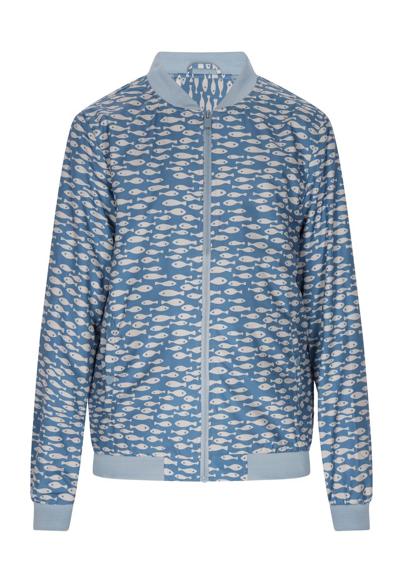 Bomberjacke mit Fisch-Print