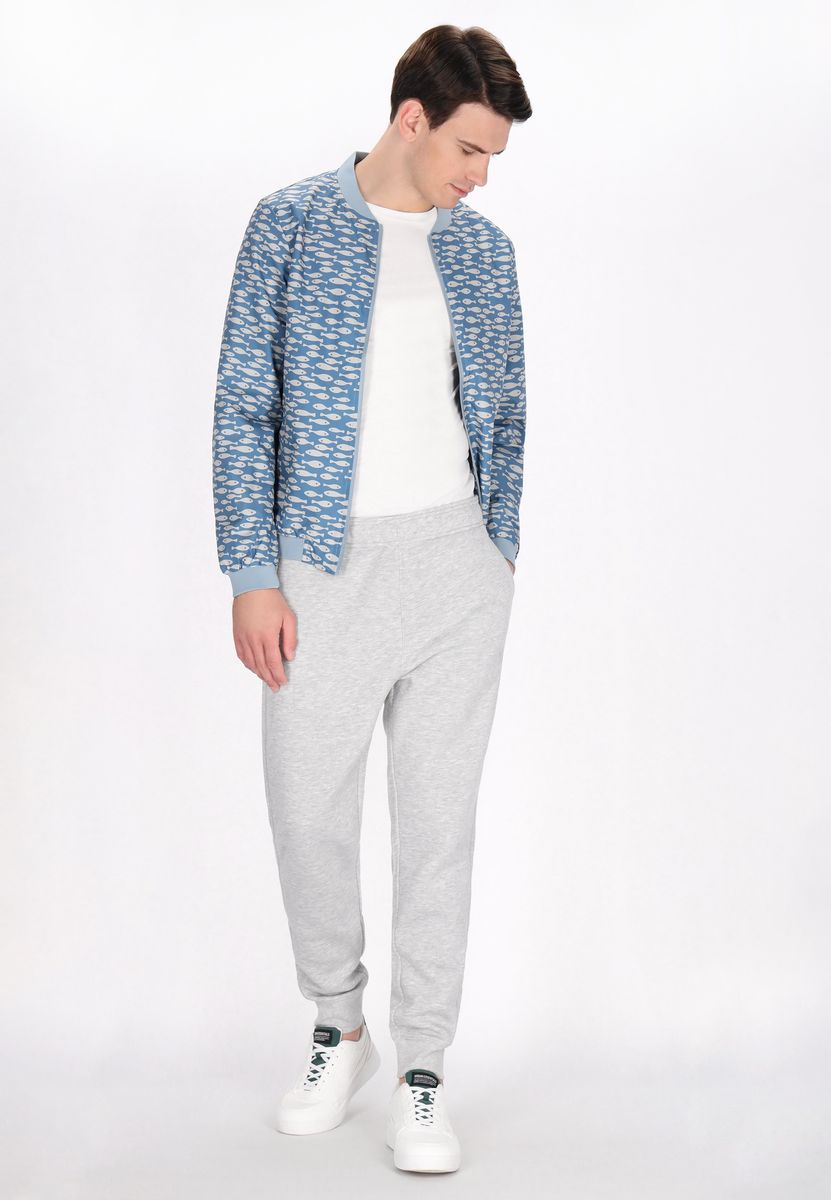 Bomberjacke mit Fisch-Print