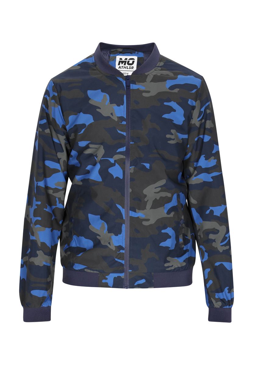 Blouson mit Camouflage-Print und Rippbündchen