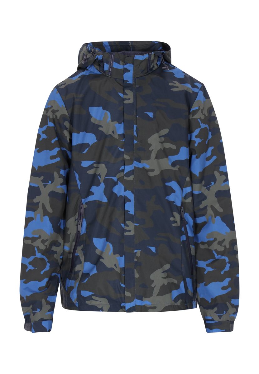 Kapuzen-Windbreaker mit Camouflage-Muster
